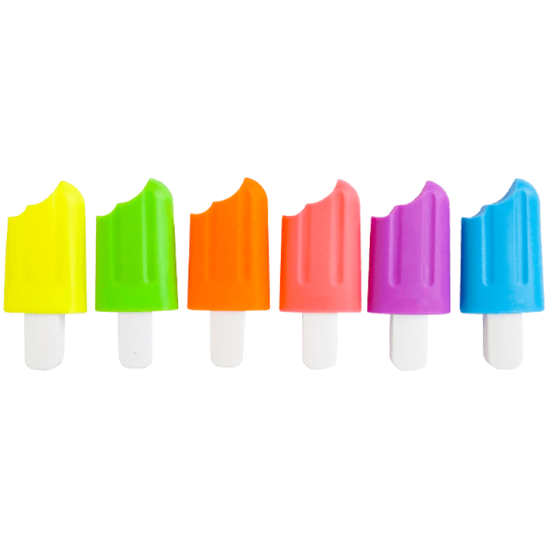 Textmarker mini fluorescent inghetata 6 buc